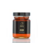 Jar of amber Greek thyme honey