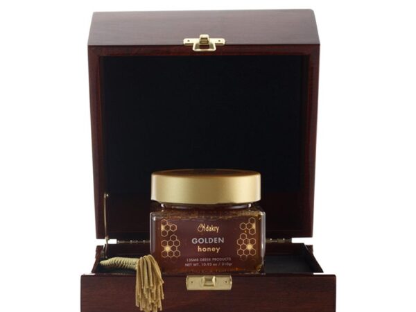 Photo_2-4-e1707438185165 Thyme honey with 24K edible gold flakes - Unique wooden handmade gift box