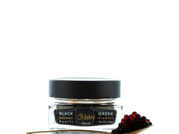 Black balsamic pearls