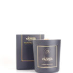 Grandma's secret recipe scented soy candle in a glass jar