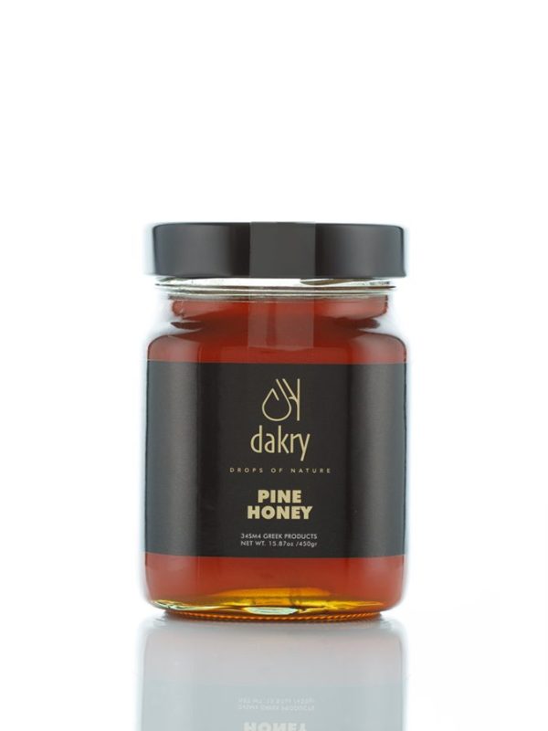 Jar of dense Greek pine honey