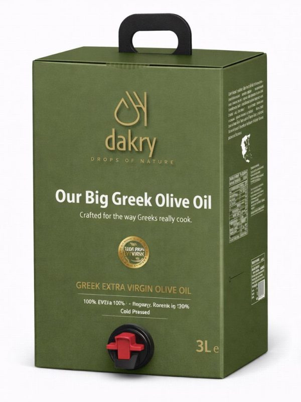 3 litre bag-in-box 100% Greek Koroneiki extra virgin olive oil