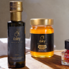 Sunny Tastes gift box with Greek olive oil, orange blossom honey and pomegranate balsamic pearls by Dakry Olive