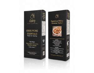 Extra virgin olive oil and black balsamic vinegar bottles from the Dakry Olive picnic gift set