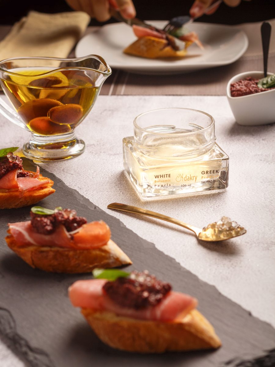 white balsamic jar