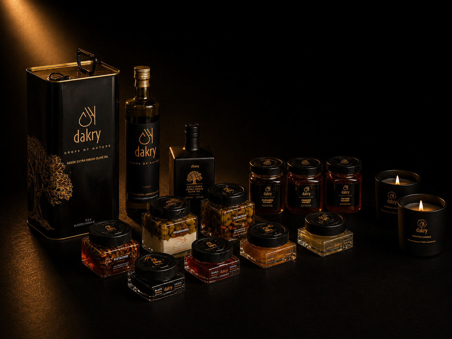 Dakry luxury Mediterranean gift box with gold ribbon