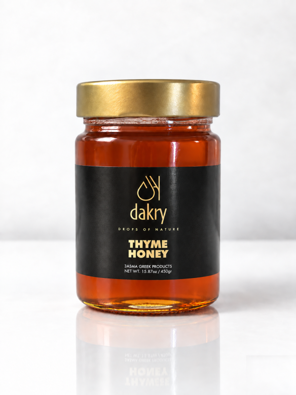 Greek thyme honey 450 g in Dakry glass jar